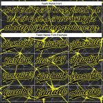 Personalized 3D Abstract Black Yellow Unisex Softball Jersey - Two-Button Design Personalized Black Neon Yellow 3D Abstract