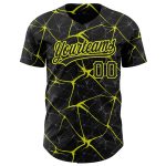 Custom Name and Number Personalized 3D Pattern Black Yellow Baseball Jersey - Abstract Team Design Personalized Black Neon