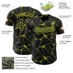 Custom Name and Number Personalized 3D Pattern Black Yellow Baseball Jersey - Abstract Team Design Personalized Black Neon