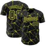 Custom Name and Number Personalized 3D Pattern Black Yellow Baseball Jersey - Abstract Team Design Personalized Black Neon