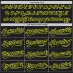 Custom Personalized Black Neon Yellow 3D Pattern Baseball Jersey with Your Name & Number - Authentic Team Style Personalized