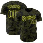 Custom Personalized Black Neon Yellow 3D Pattern Baseball Jersey with Your Name & Number - Authentic Team Style Personalized
