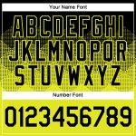 Custom Team Performance T-Shirt with Personalized Name & Number, Black Neon Yellow 3D Gradient Square Pattern Design Personalized