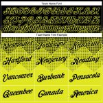 Custom Team Performance T-Shirt with Personalized Name & Number, Black Neon Yellow 3D Gradient Square Pattern Design Personalized