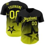 Personalized 3D Gradient Black Yellow Twinkle Star Baseball Jersey with Custom Name & Number - Authentic Team Apparel Personalized