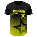 Personalized 3D Gradient Black Yellow Twinkle Star Baseball Jersey with Custom Name & Number - Authentic Team Apparel Personalized