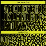 Custom Leopard Print Baseball Jersey with Personalized Name and Number - Black Neon Yellow 3D Pattern Design Personalized