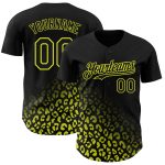 Custom Leopard Print Baseball Jersey with Personalized Name and Number - Black Neon Yellow 3D Pattern Design Personalized