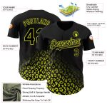 Custom Leopard Print Baseball Jersey with Personalized Name and Number - Black Neon Yellow 3D Pattern Design Personalized