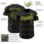 Personalized 3D Pattern Black Neon Yellow Baseball Jersey with Custom Name and Number - Authentic Team Apparel Personalized