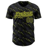Personalized 3D Pattern Black Neon Yellow Baseball Jersey with Custom Name and Number - Authentic Team Apparel Personalized