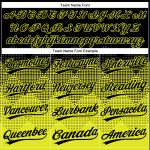 Custom Name and Number Unisex Softball Jersey with Black Neon Yellow 3D Pattern Gradient Square Shapes - Two-Button Design
