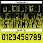 Custom Name and Number Unisex Softball Jersey with Black Neon Yellow 3D Pattern Gradient Square Shapes - Two-Button Design