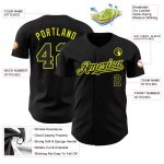 Custom Name and Number Personalized Black Neon Yellow Authentic Baseball Jersey Personalized Black Neon Yellow Authentic