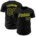 Custom Name and Number Personalized Black Neon Yellow Authentic Baseball Jersey Personalized Black Neon Yellow Authentic