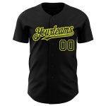 Custom Name and Number Personalized Black Neon Yellow Authentic Baseball Jersey Personalized Black Neon Yellow Authentic