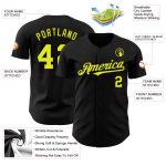 Personalized Authentic Baseball Jersey in Black and Neon Yellow Personalized Black Neon Yellow Authentic Baseball Jersey