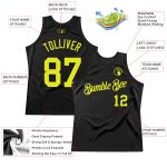 Custom Name Number Authentic Black Neon Yellow Throwback Basketball Jersey Personalized Team Jersey Personalized Black Neon