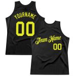 Custom Name Number Authentic Black Neon Yellow Throwback Basketball Jersey Personalized Team Jersey Personalized Black Neon