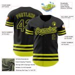 Custom Name Number Baseball Jersey - Personalized Black Neon Yellow Line Authentic Team Jersey Personalized Black Neon Yellow