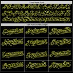 Custom Name Number Baseball Jersey - Personalized Black Neon Yellow Line Authentic Team Jersey Personalized Black Neon Yellow