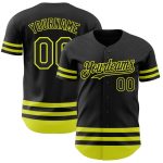 Custom Name Number Baseball Jersey - Personalized Black Neon Yellow Line Authentic Team Jersey Personalized Black Neon Yellow
