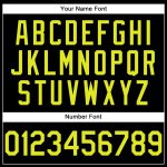 Custom Name and Number Performance T-Shirt in Black Neon Yellow - Personalized Team Gear Personalized Black Neon Yellow Performance