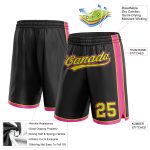 Personalized Black Neon Basketball Shorts - Yellow and Pink Sport Shorts Personalized Black Neon Yellow-Pink Basketball Shorts
