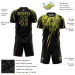 Custom Name and Number Personalized Soccer Uniform Jersey in Black Neon Yellow Sublimation Design Personalized Black Neon