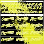 Personalized 3D Black Yellow White Abstract Brush Stroke Softball Jersey Unisex Two-Button Personalized Black Neon Yellow-White