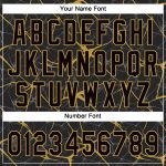 Personalized 3D Abstract Black and Old Gold Two-Button Unisex Softball Jersey Personalized Black Old Gold 3D Abstract Network