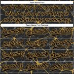 Personalized 3D Abstract Black and Old Gold Two-Button Unisex Softball Jersey Personalized Black Old Gold 3D Abstract Network