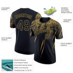 Personalized 3D Abstract Black Old Gold Sharp Shape Performance T-Shirt Personalized Black Old Gold 3D Abstract Sharp Shape