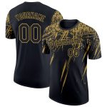 Personalized 3D Abstract Black Old Gold Sharp Shape Performance T-Shirt Personalized Black Old Gold 3D Abstract Sharp Shape