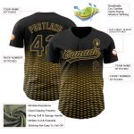Personalized Black Gold 3D Gradient Lines Baseball Jersey for Men and Women Personalized Black Old Gold 3D Gradient Lines