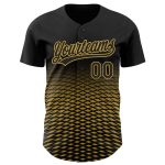 Personalized Black Gold 3D Gradient Lines Baseball Jersey for Men and Women Personalized Black Old Gold 3D Gradient Lines