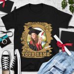 Personalized 3D Graduation T-Shirt in Black and Old Gold for Men and Women Personalized Black Old Gold 3D Graduation Performance