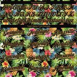 Personalized 3D Hawaii Tropical Pineapples Baseball Jersey - Black Old Gold with Palm Leaves and Flowers Personalized Black