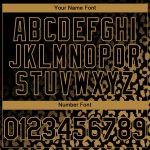 Personalized 3D Leopard Print Fade Baseball Jersey in Black and Old Gold Fashion Personalized Black Old Gold 3D Leopard Print