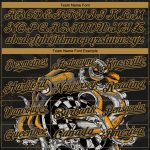 Personalized Black Gold 3D Octopus Baseball Jersey for Dart Board Players Personalized Black Old Gold 3D Octopus Wrapped