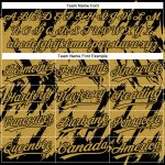 Custom Name & Number Two-Button Unisex Softball Jersey - Personalized Black & Gold 3D Pattern Sharp Shape Personalized Black