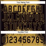 Custom Name & Number Softball Jersey - Personalized Black & Gold 3D Abstract Grunge Pattern Unisex Two-Button Design Personalized