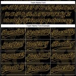 Personalized Softball Jersey with Custom Name & Number, Black Old Gold 3D Curve Pattern, Unisex, Two-Button Design Personalized