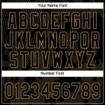Personalized Softball Jersey with Custom Name & Number, Black Old Gold 3D Curve Pattern, Unisex, Two-Button Design Personalized