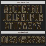 Customizable Black and Old Gold 3D Pattern Abstract Baseball Jersey with Name and Number - Authentic Team Apparel Personalized