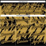 Custom Name and Number Performance T-Shirt - Personalized Black and Old Gold Abstract 3D Sharp Pattern Design Personalized
