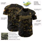 Personalized 3D Pattern Abstract Splatter Black Old Gold Baseball Jersey Custom Name & Number Personalized Black Old Gold