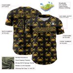 Custom Name and Number Black Gold 3D Crab Lemon Baseball Jersey - Personalized Authentic Design Personalized Black Old Gold