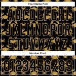 Custom Name and Number Black Gold 3D Crab Lemon Baseball Jersey - Personalized Authentic Design Personalized Black Old Gold