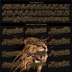 Personalized Lion 3D Pattern Baseball Jersey in Black and Old Gold - Authentic Design Personalized Black Old Gold 3D Pattern